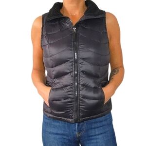 Calvin Klein Quilted Down Puffed Vest Full Zip Black Small